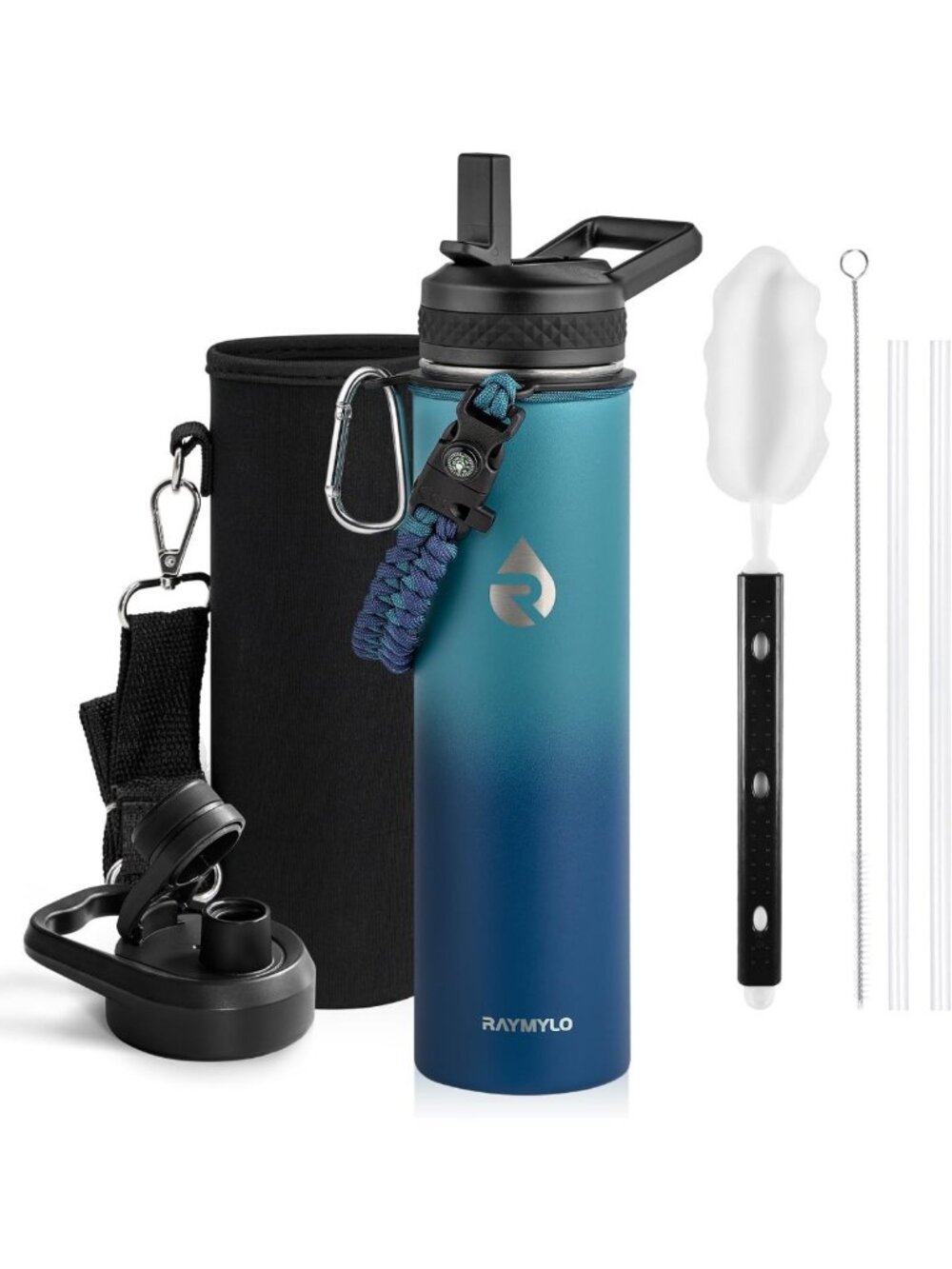 24 oz Insulated Water Bottle - Triple Wall Vacuum, Stainless Steel, Leak-Proof